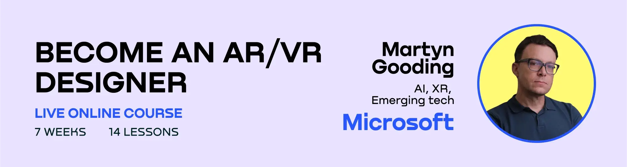 Promotion of the Become an AR/VR Designer course